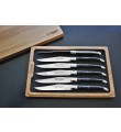 6 Laguiole En Aubrac Ebony Wood Steak Knives 