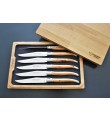 6 Laguiole En Aubrac Juniper Wood Steak Knives 