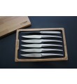 6 Laguiole En Aubrac Matt Stainless Steel Steak Knives 